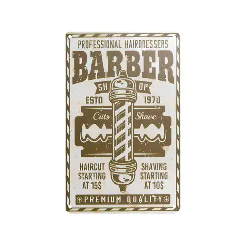 ⁨Tablica ozdobna barber B022⁩ w sklepie Wasserman.eu