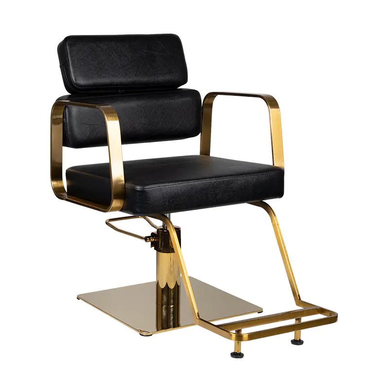 ⁨Gabbiano hairdressing chair Porto Gold black⁩ at Wasserman.eu