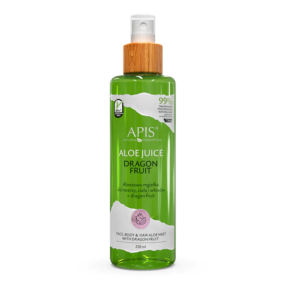 ⁨Apis natural aloe vera aloe vera dragon fruit mist for face, body and hair 250 ml⁩ at Wasserman.eu