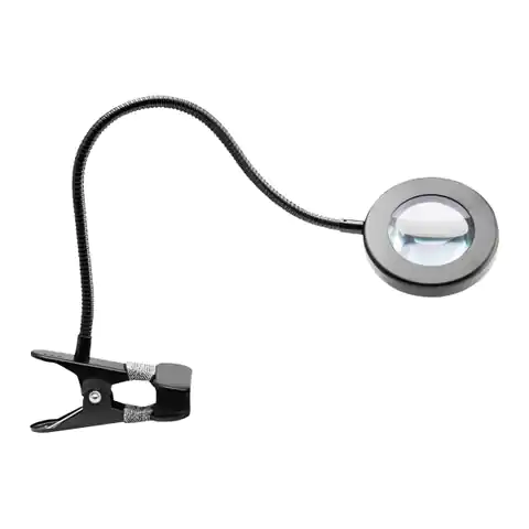 ⁨Magnifier led snake ring desk lamp black⁩ at Wasserman.eu