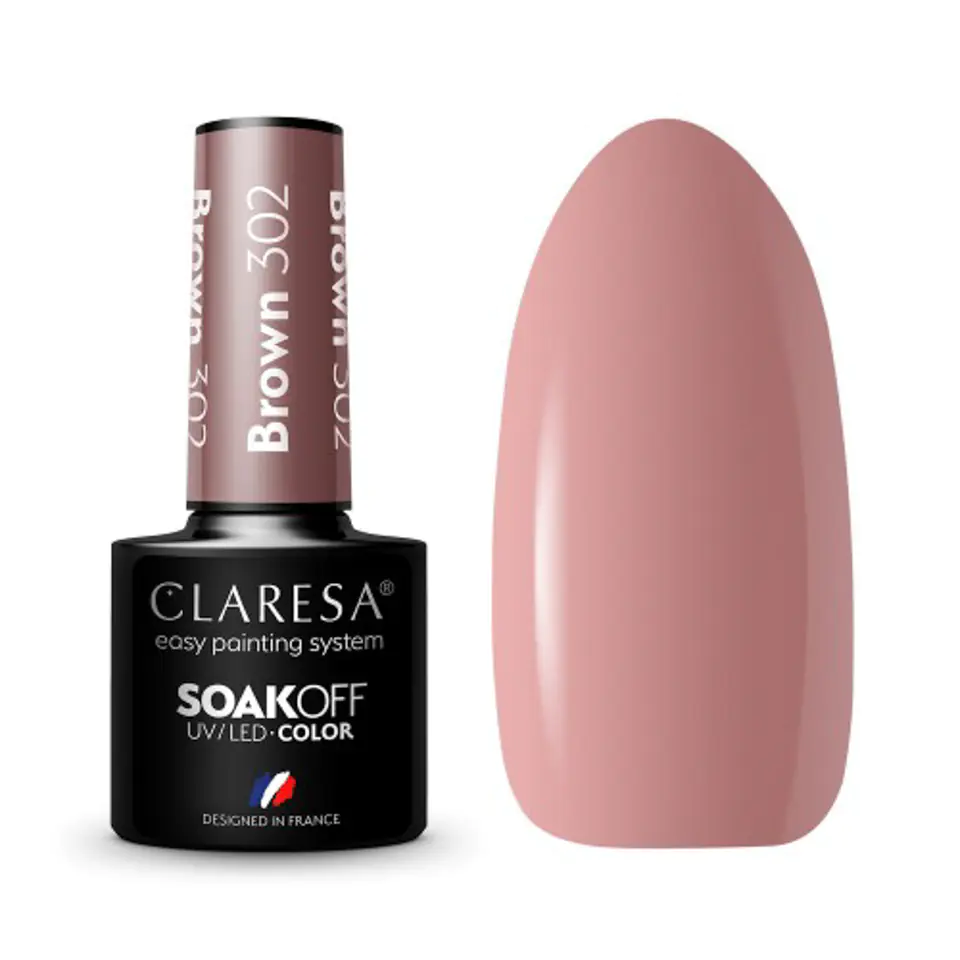 ⁨CLARESA Hybrid polish BROWN 302 -5g⁩ at Wasserman.eu