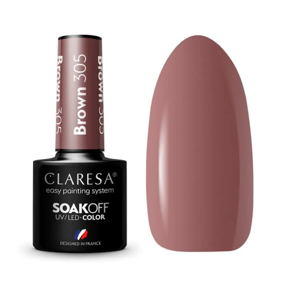 ⁨CLARESA Hybrid polish BROWN 305 -5g⁩ at Wasserman.eu