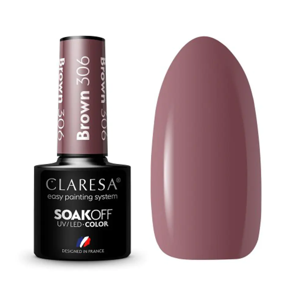 ⁨CLARESA Hybrid polish BROWN 306 -5g⁩ at Wasserman.eu