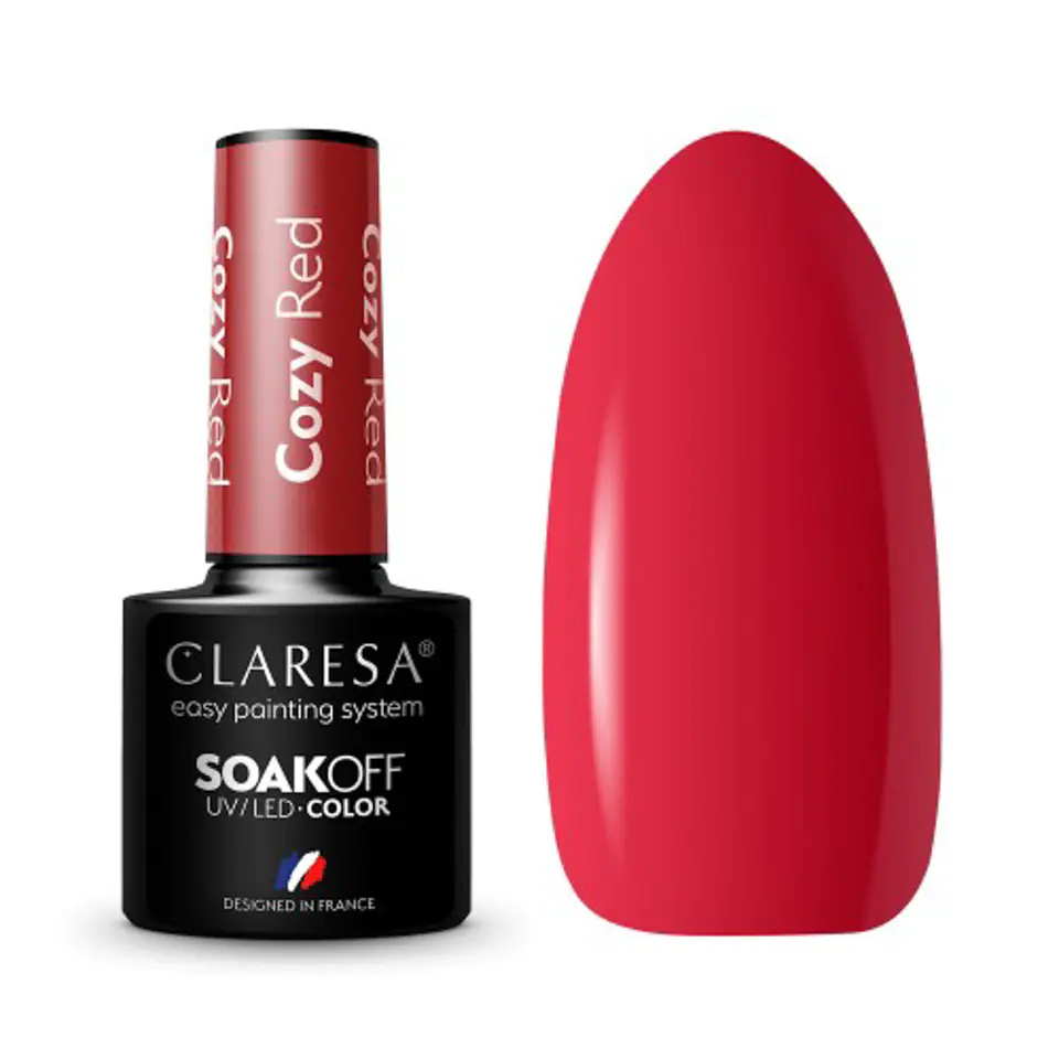 ⁨CLARESA Lakier hybrydowy COZY RED -5g⁩ w sklepie Wasserman.eu