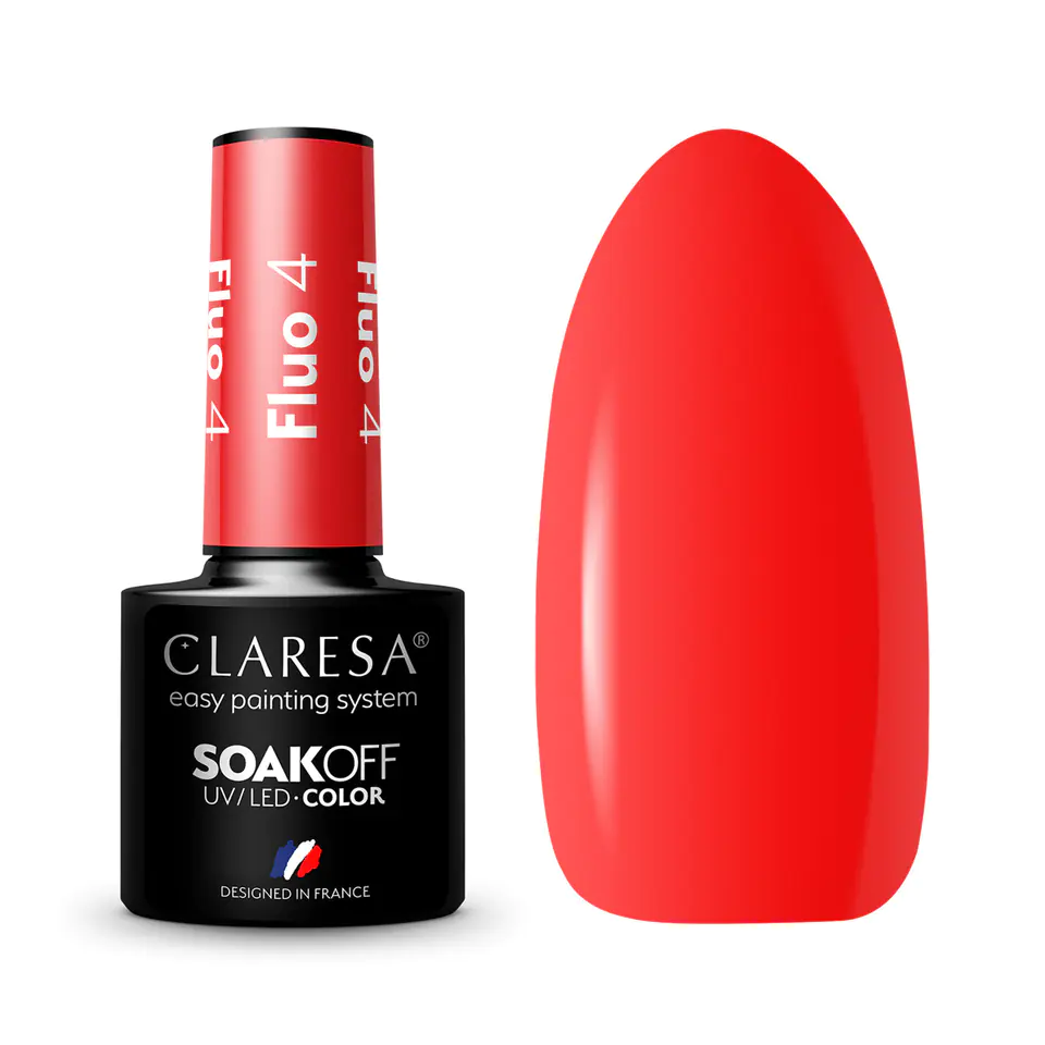 ⁨CLARESA lakier hybrydowy FLUO 4 -5g⁩ w sklepie Wasserman.eu