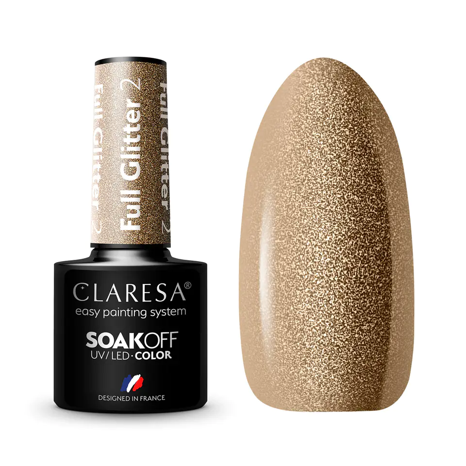 ⁨CLARESA Hybrid polish FULL GLITTER 2 -5g⁩ at Wasserman.eu