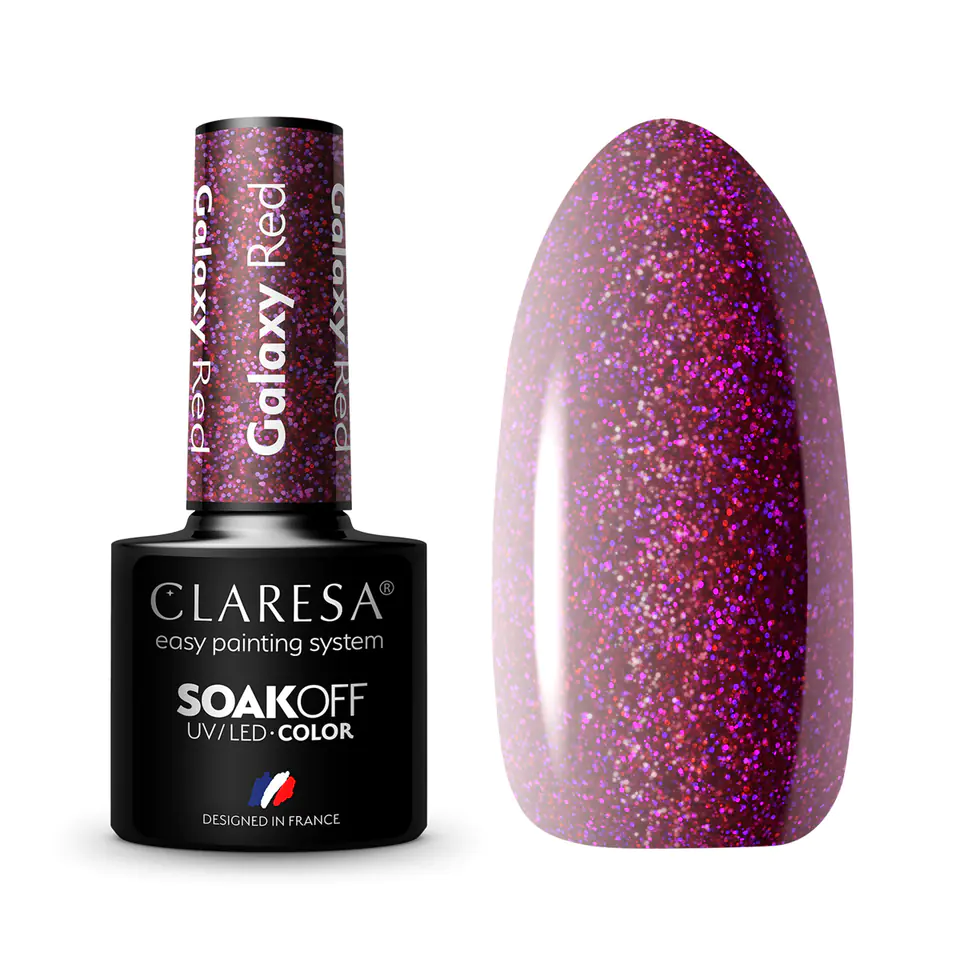 ⁨CLARESA Lakier hybrydowy Galaxy Red 5g⁩ w sklepie Wasserman.eu