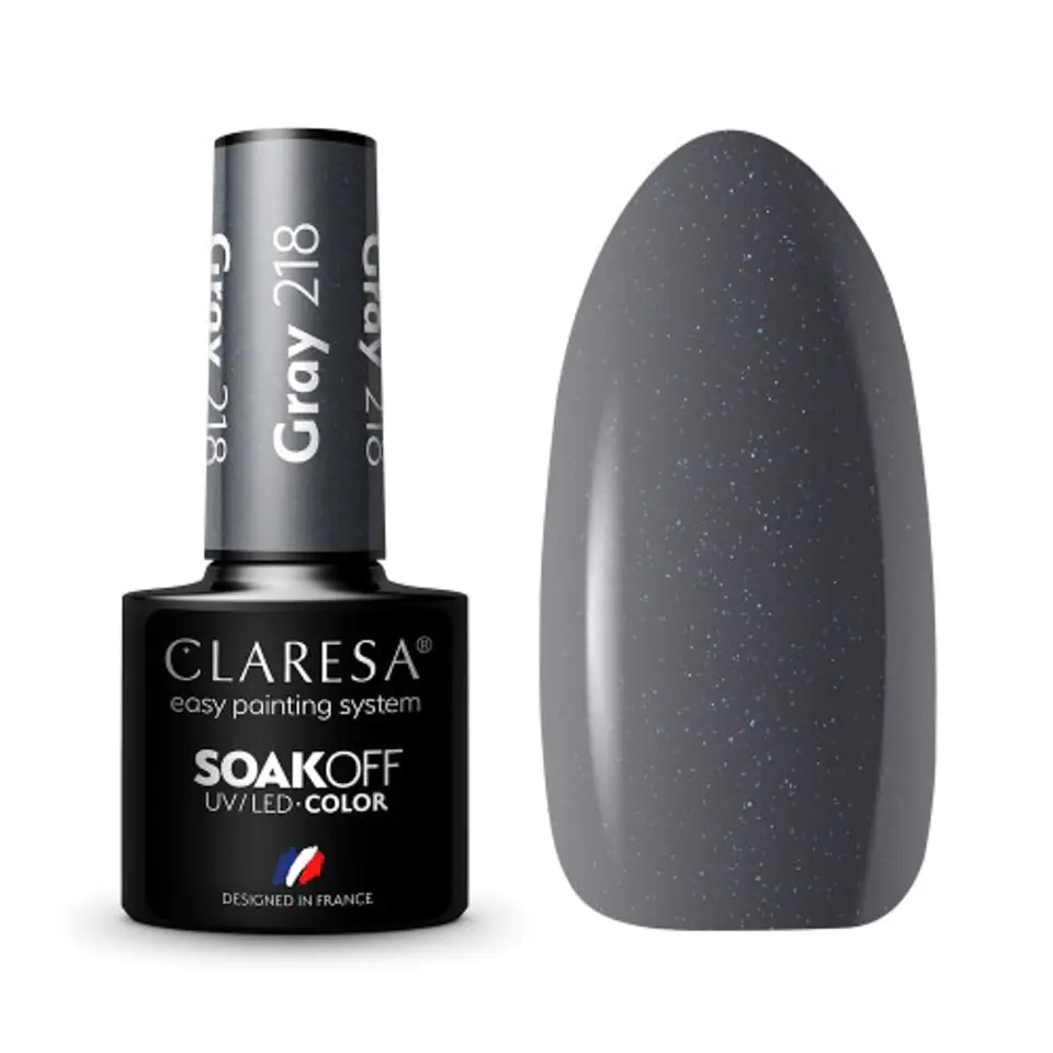 ⁨CLARESA Hybrid polish GRAY 218 -5g⁩ at Wasserman.eu