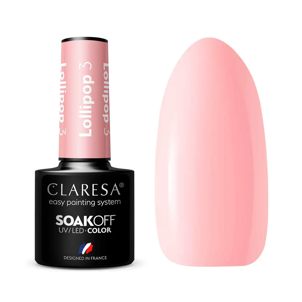⁨CLARESA Lakier hybrydowy LOLLIPOP 3 -5g⁩ w sklepie Wasserman.eu