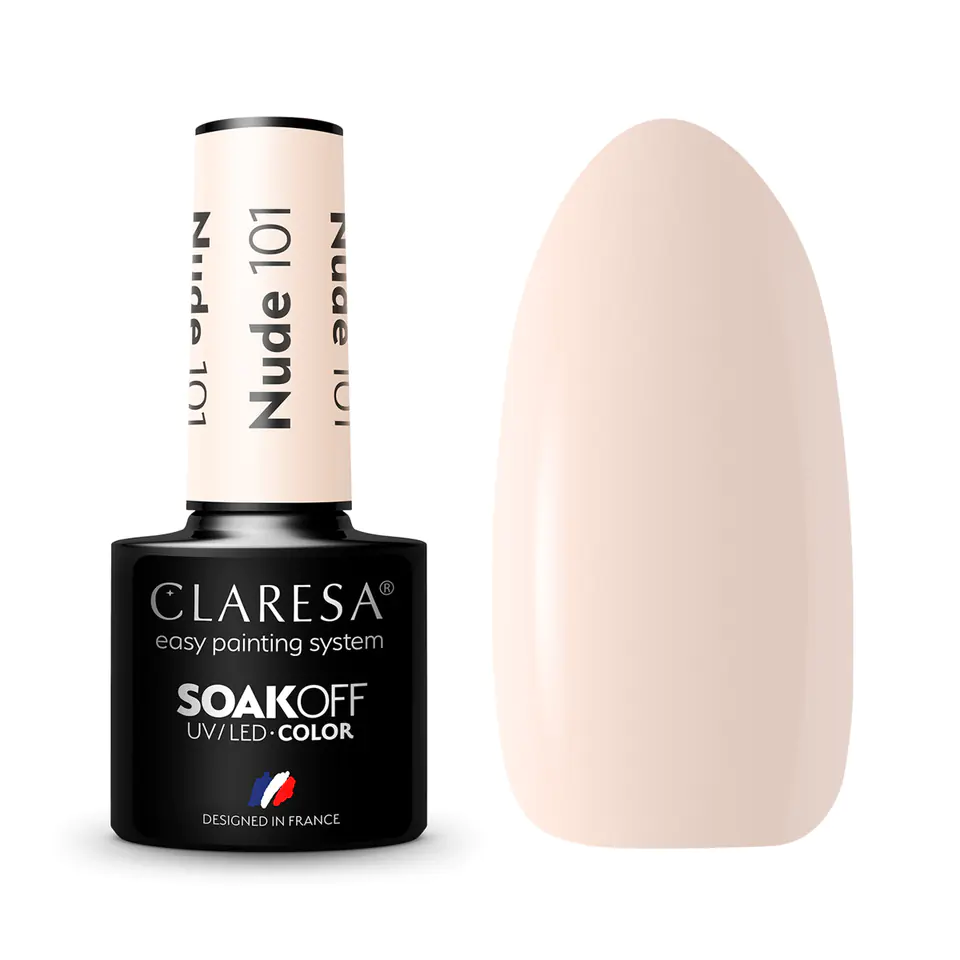 ⁨CLARESA Lakier hybrydowy NUDE 101 -5g⁩ w sklepie Wasserman.eu