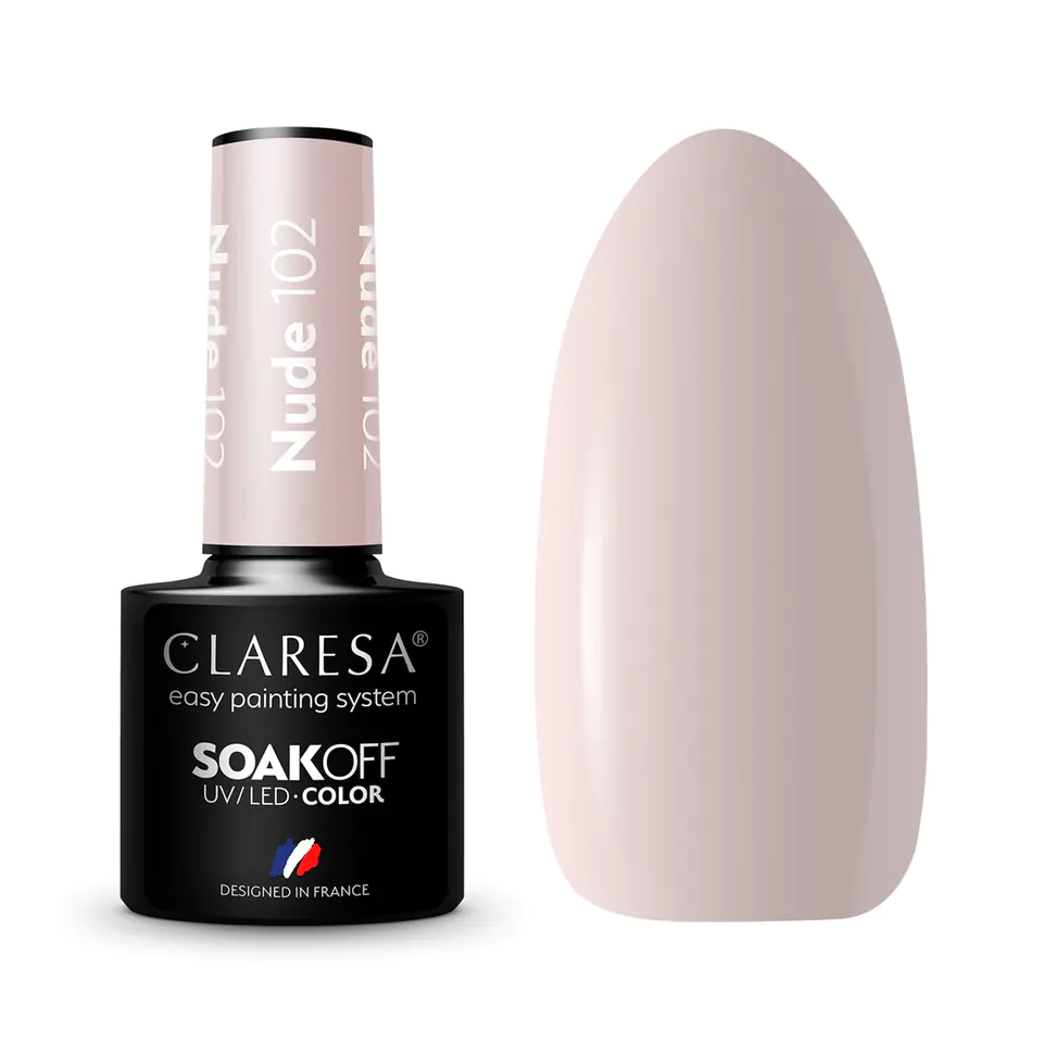 ⁨CLARESA Hybrid polish NUDE 102 -5g⁩ at Wasserman.eu