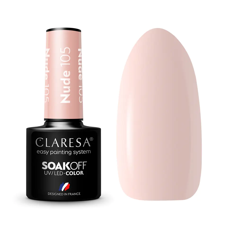 ⁨CLARESA Lakier hybrydowy NUDE 105 -5g⁩ w sklepie Wasserman.eu