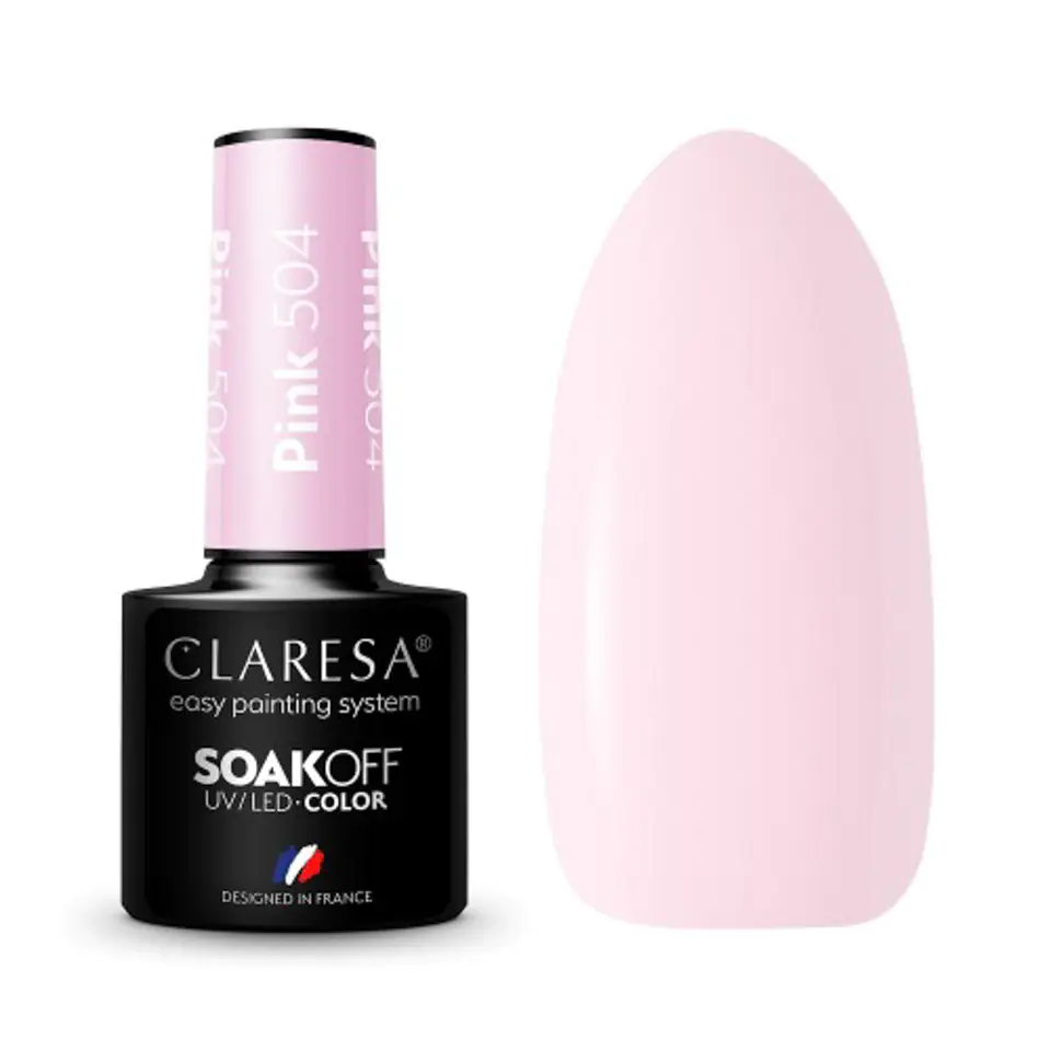 ⁨CLARESA Lakier hybrydowy PINK 504 -5g⁩ w sklepie Wasserman.eu