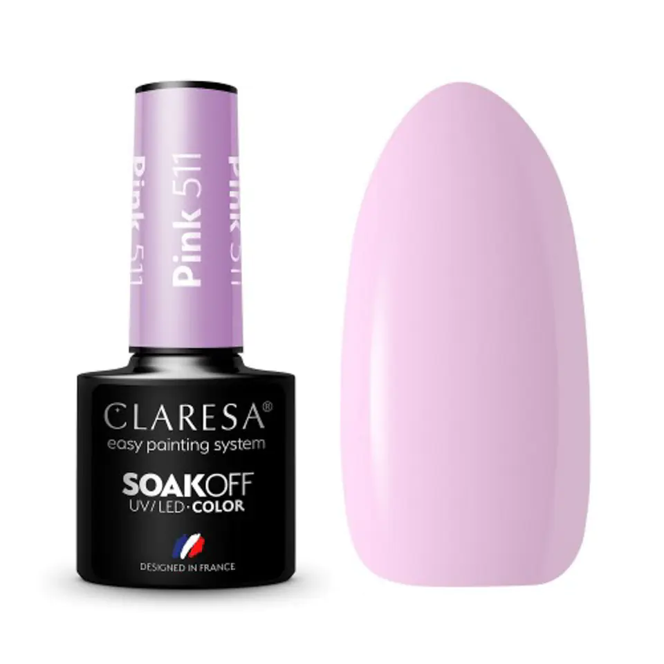 ⁨CLARESA Lakier hybrydowy PINK 511 -5g⁩ w sklepie Wasserman.eu