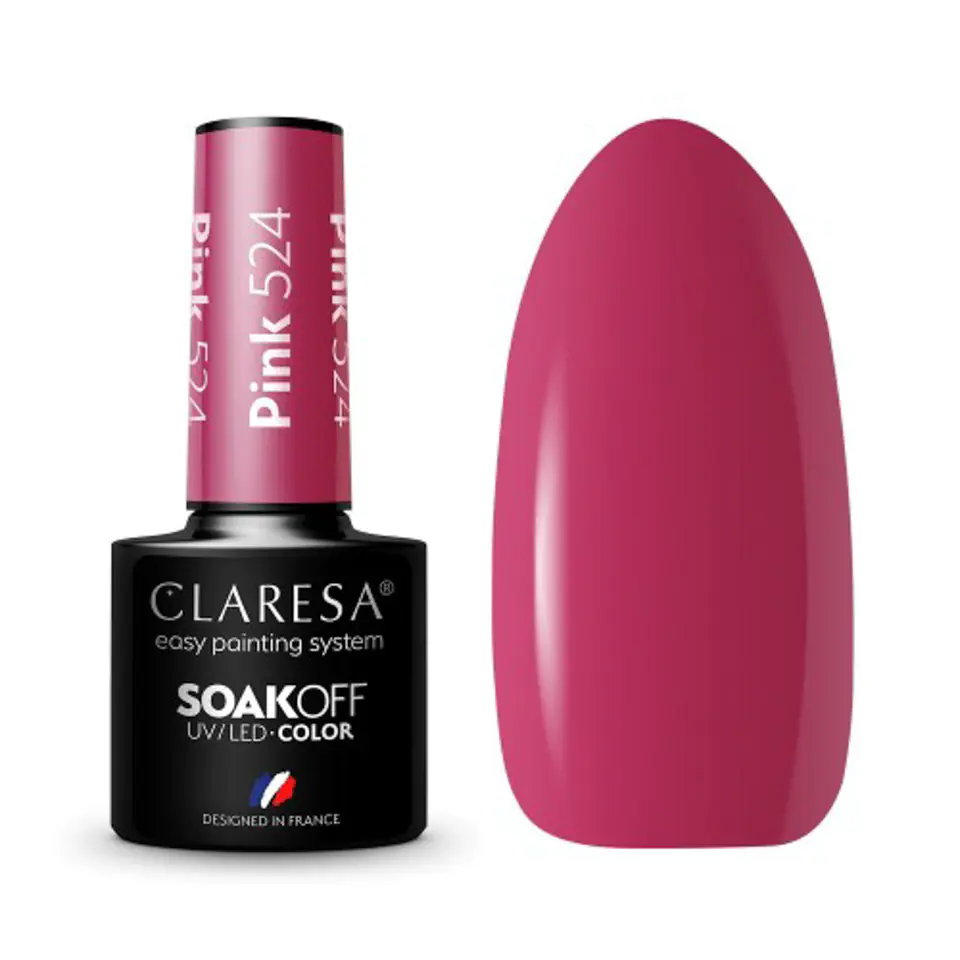 ⁨CLARESA Lakier hybrydowy PINK 524 -5g⁩ w sklepie Wasserman.eu