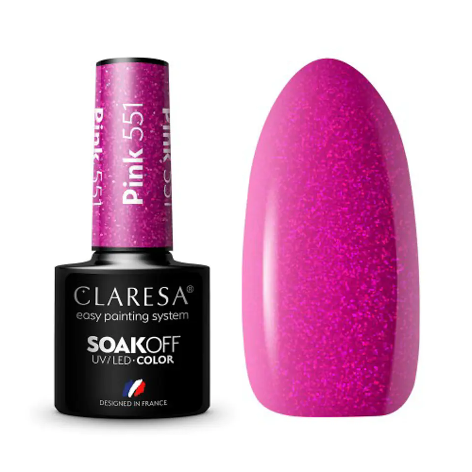 ⁨CLARESA Lakier hybrydowy PINK 551 -5g⁩ w sklepie Wasserman.eu