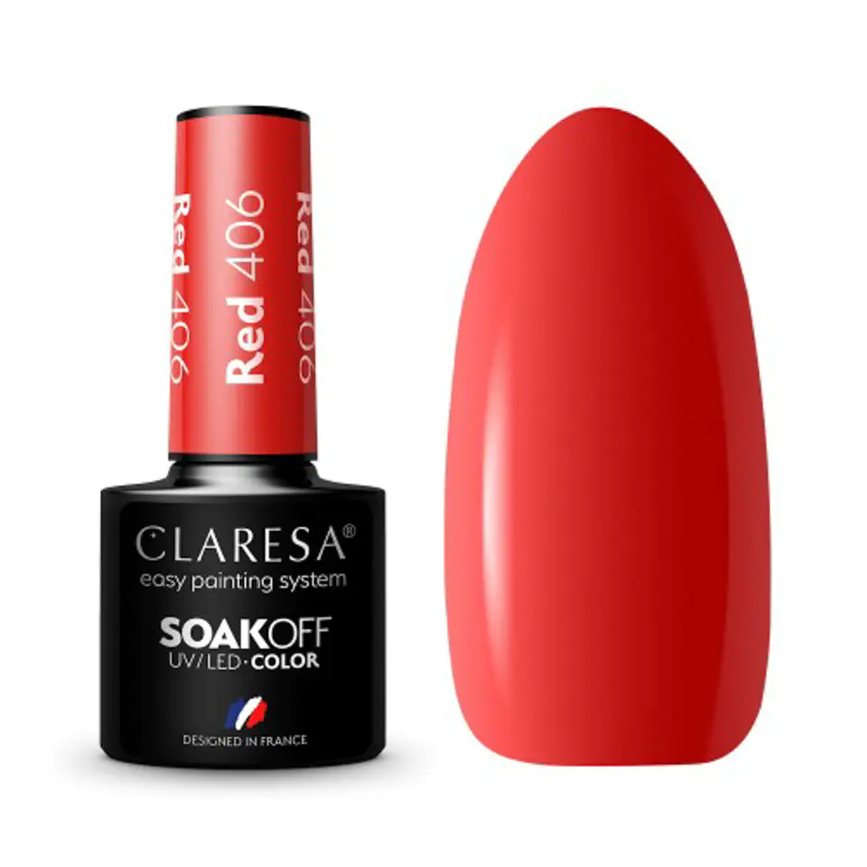 ⁨CLARESA Hybrid polish RED 406 5g⁩ at Wasserman.eu