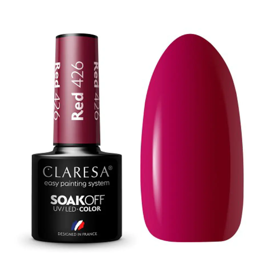 ⁨CLARESA Lakier hybrydowy RED 426 -5g⁩ w sklepie Wasserman.eu