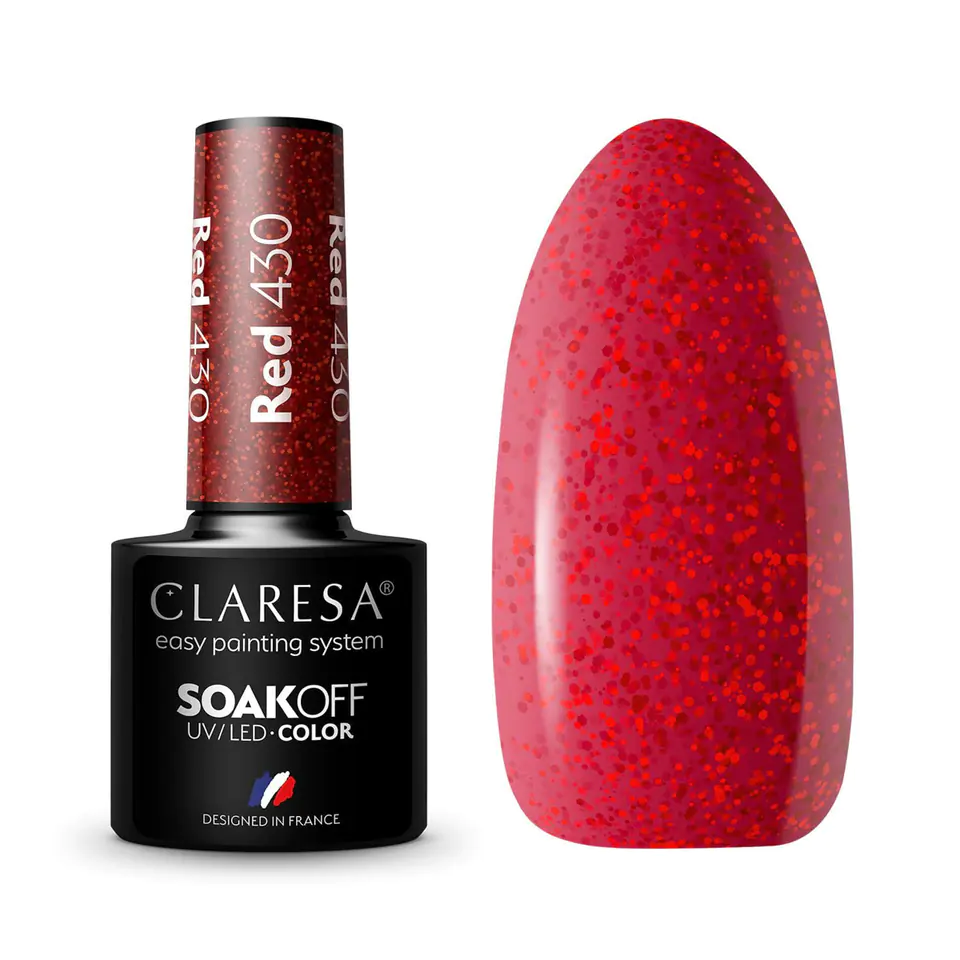 ⁨CLARESA Lakier hybrydowy RED 430 -5g⁩ w sklepie Wasserman.eu