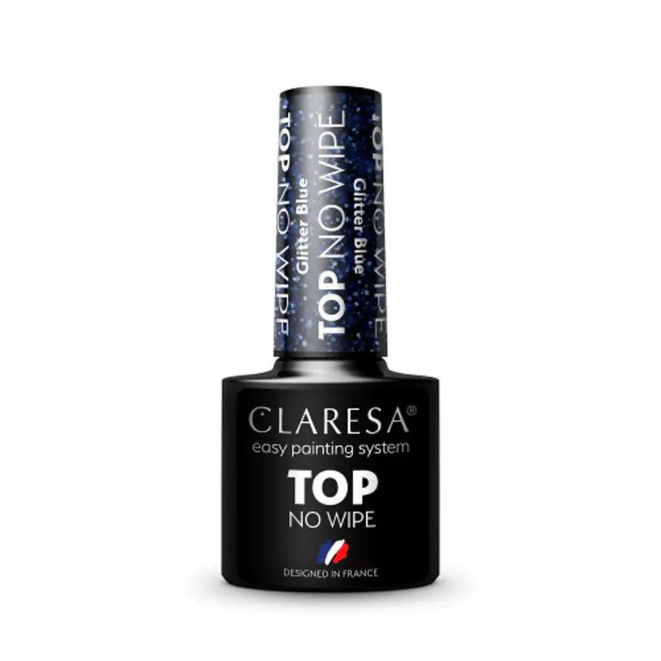 CLARESA Top No Wipe 5g Glitter Blue w sklepie Wasserman.eu