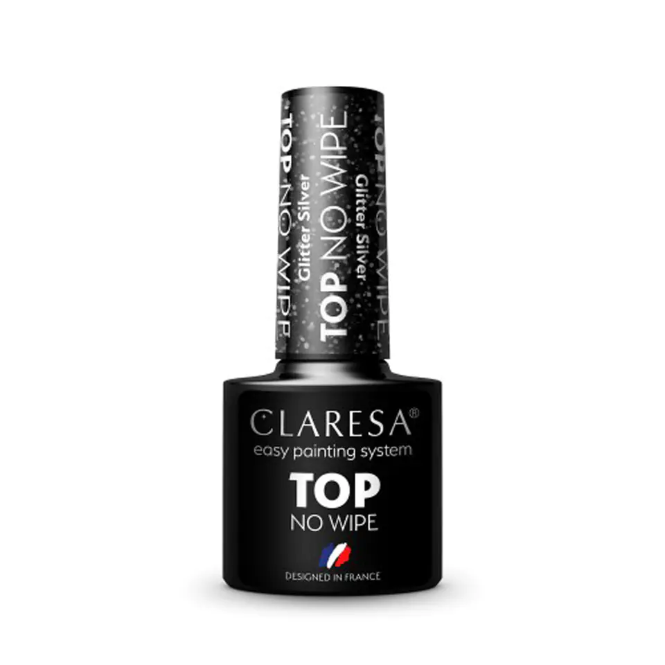 CLARESA Top No Wipe 5g Glitter Silver w sklepie Wasserman.eu