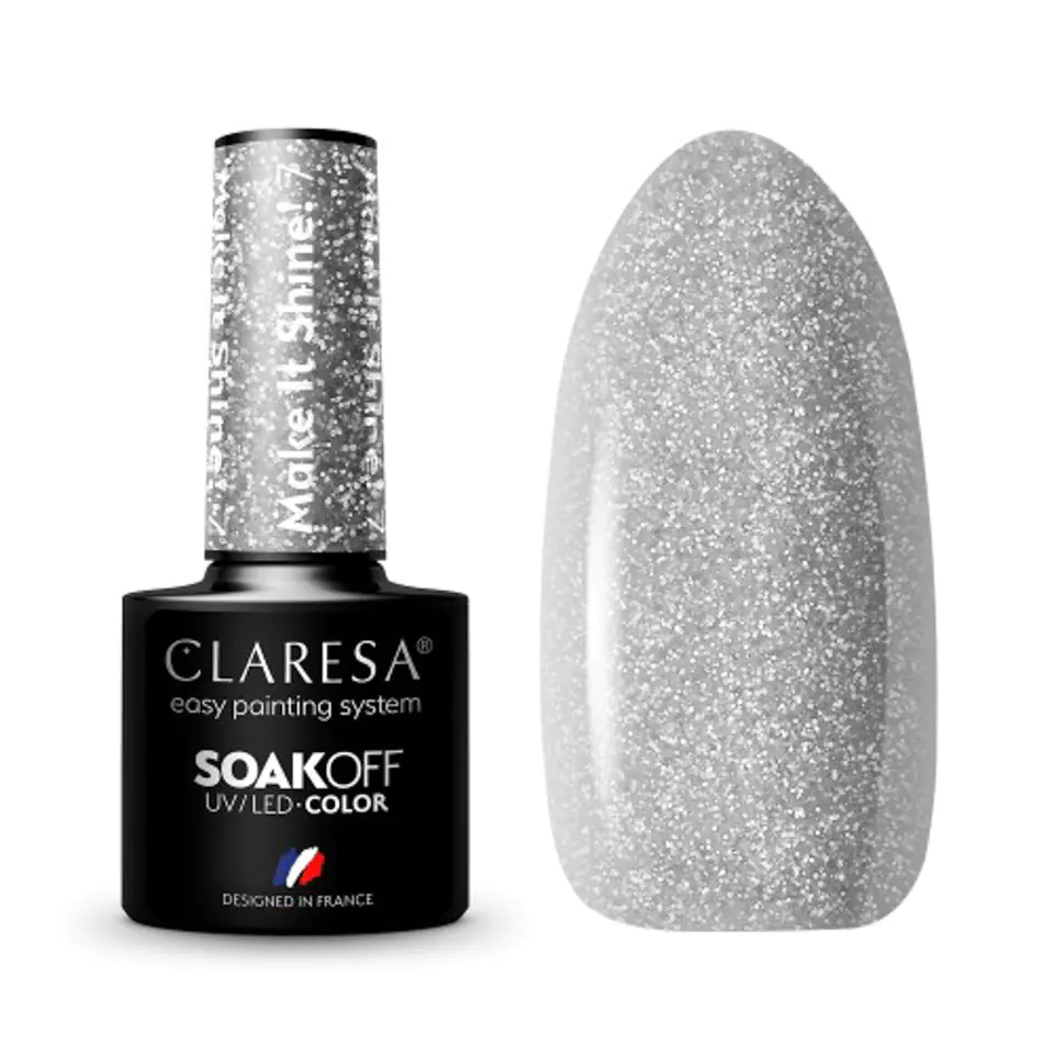 ⁨CLARESA Hybrid nail polish Make It Shine! 7 -5g⁩ at Wasserman.eu