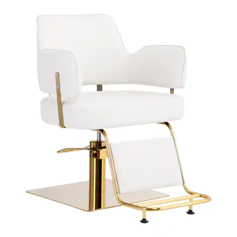⁨Gabbiano fotel fryzjerski Linz złoto biały⁩ w sklepie Wasserman.eu