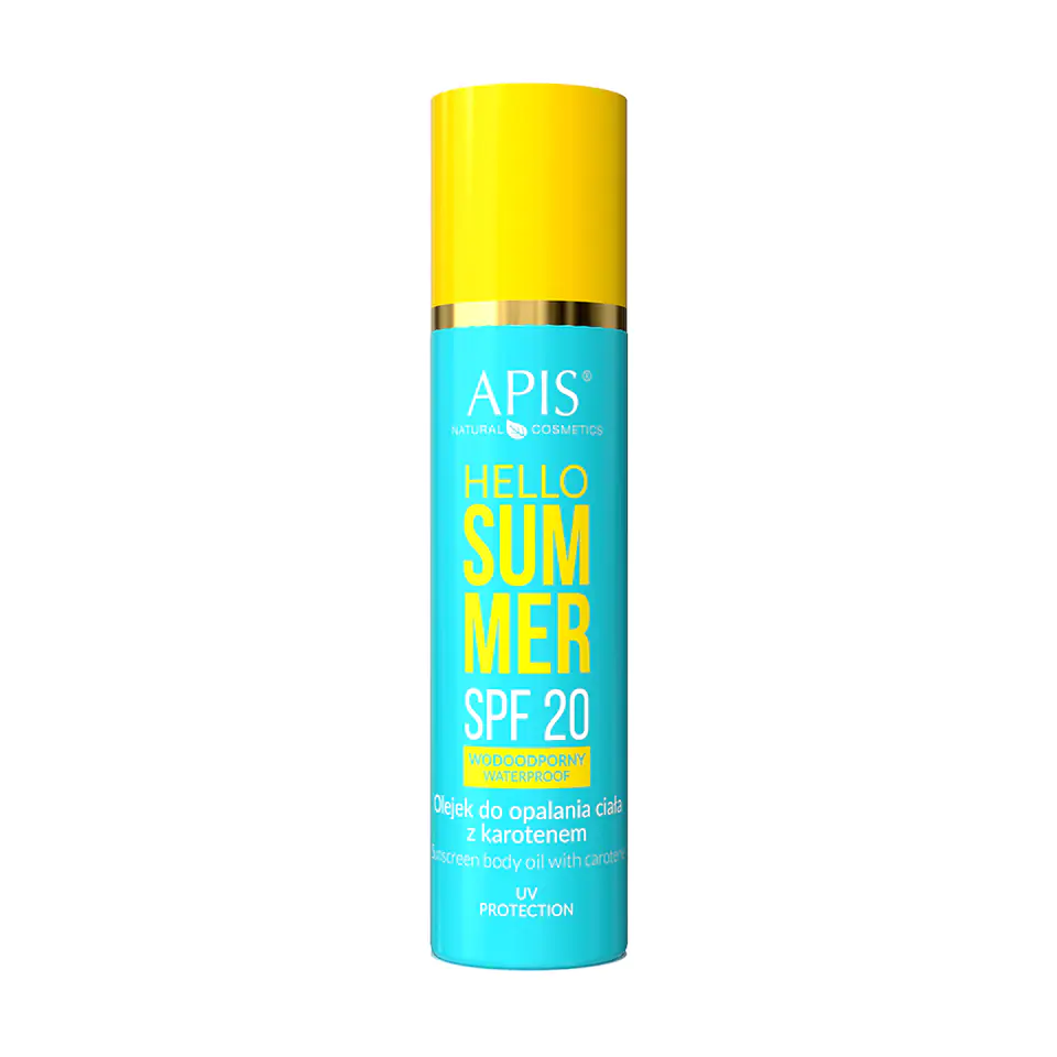 ⁨Apis hello summer aktywator spf 20, olejek do opalania ciała z karotenem 150 ml⁩ w sklepie Wasserman.eu