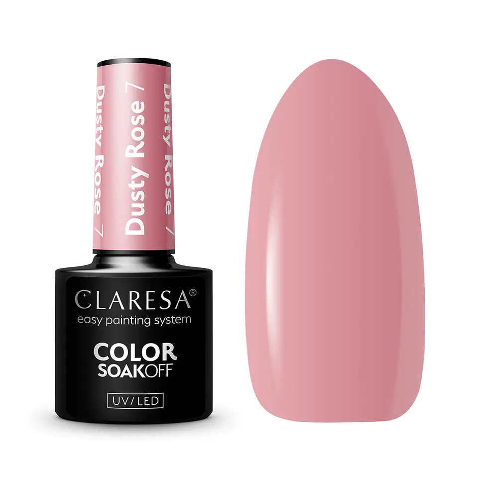 ⁨CLARESA Lakier hybrydowy DUSTY ROSE 7 -5g⁩ w sklepie Wasserman.eu