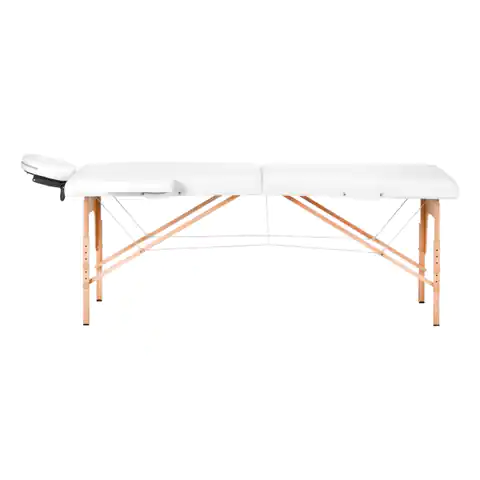 ⁨Stół składany do masażu drewniany Komfort Activ Fizjo Lux 2 segmentowy 190x70 BIAŁY⁩ w sklepie Wasserman.eu
