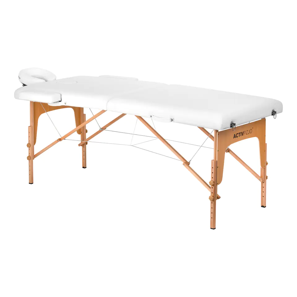 ⁨Folding massage table wood Comfort Activ Fizjo Lux 2 segment 190x70 white⁩ at Wasserman.eu