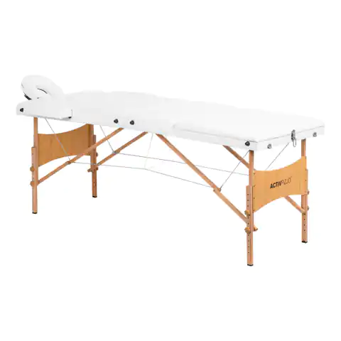 ⁨Stół składany do masażu drewniany Komfort Activ Fizjo Lux 3 segmentowy 190x70 BIAŁY⁩ w sklepie Wasserman.eu