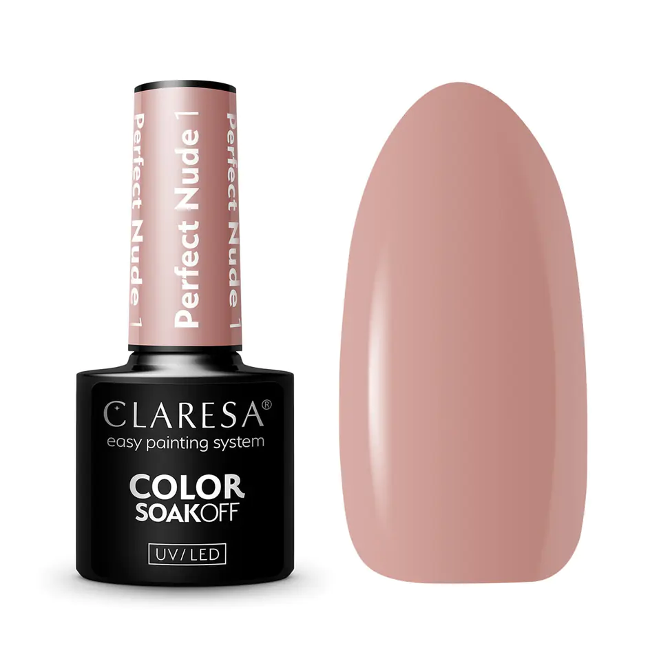 ⁨CLARESA Lakier hybrydowy PERFECT NUDE 1 -5g⁩ w sklepie Wasserman.eu