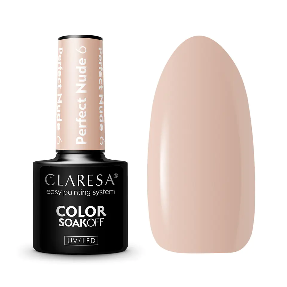 ⁨CLARESA Lakier hybrydowy PERFECT NUDE 6 -5g⁩ w sklepie Wasserman.eu