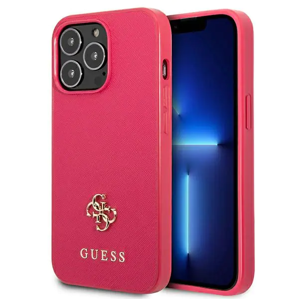 ⁨Guess GUHCP13LPS4MF iPhone 13 Pro / 13 6,1" pink/pink hardcase Saffiano 4G Small Metal Logo⁩ at Wasserman.eu