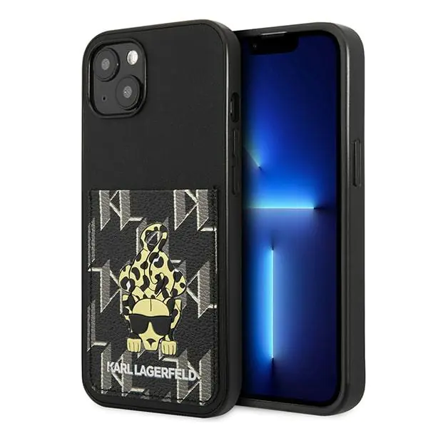 ⁨Karl Lagerfeld KLHCP13MCANCNK iPhone 13 6,1" hardcase black/black Karlimals Cardslot⁩ at Wasserman.eu