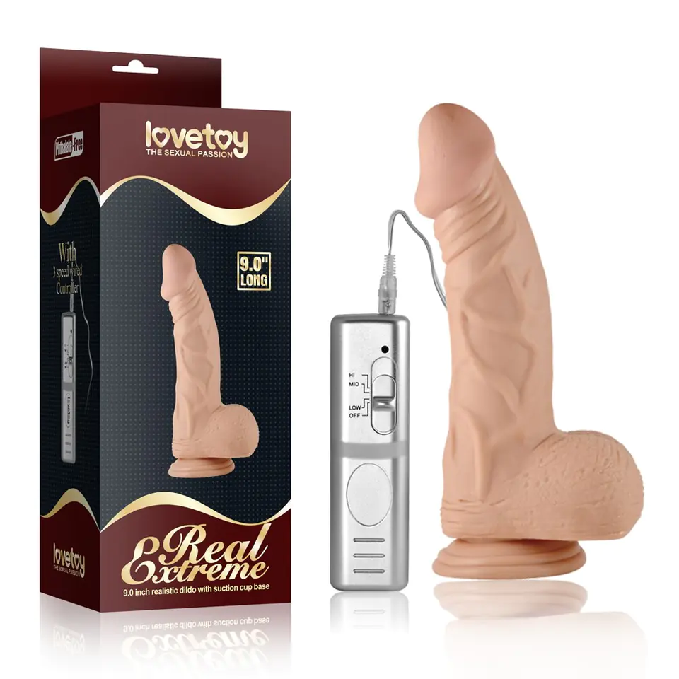 ⁨9" REAL EXTREME VIBRATING DILDO VIBRATOR⁩ at Wasserman.eu