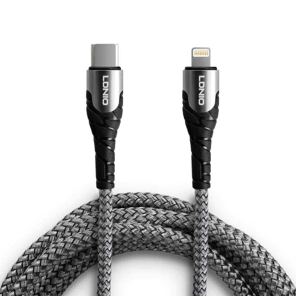 ⁨Kabel USB-C - Lightning LDNIO 1m szary 30W LC111⁩ w sklepie Wasserman.eu