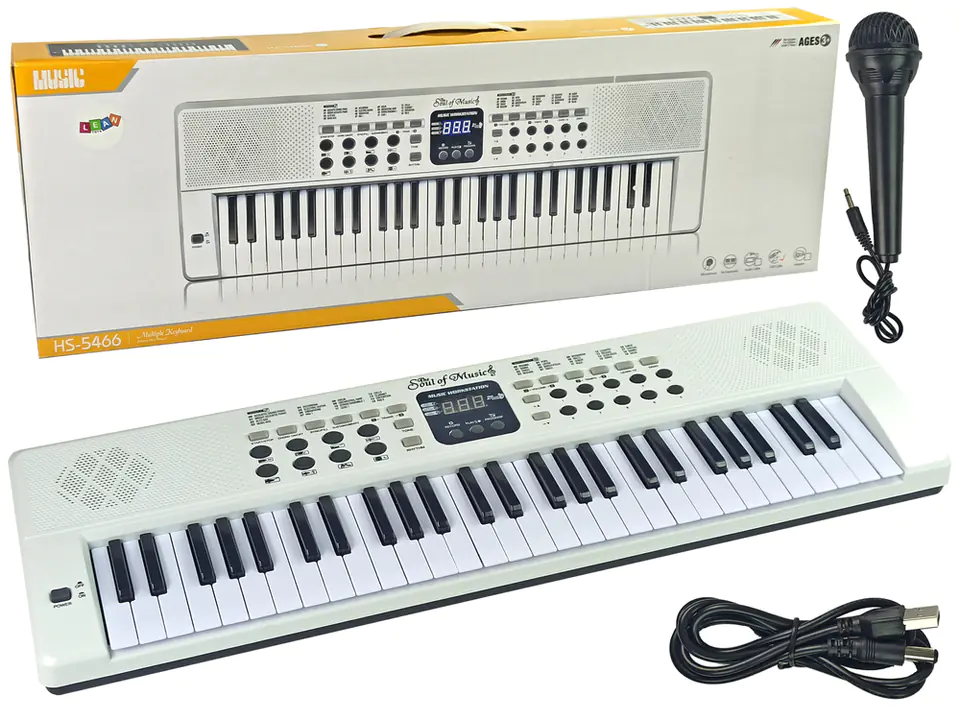 Keyboard Pianinko 54 Klawisze z Mikrofonem 200 Rytmów Tonów w sklepie Wasserman.eu