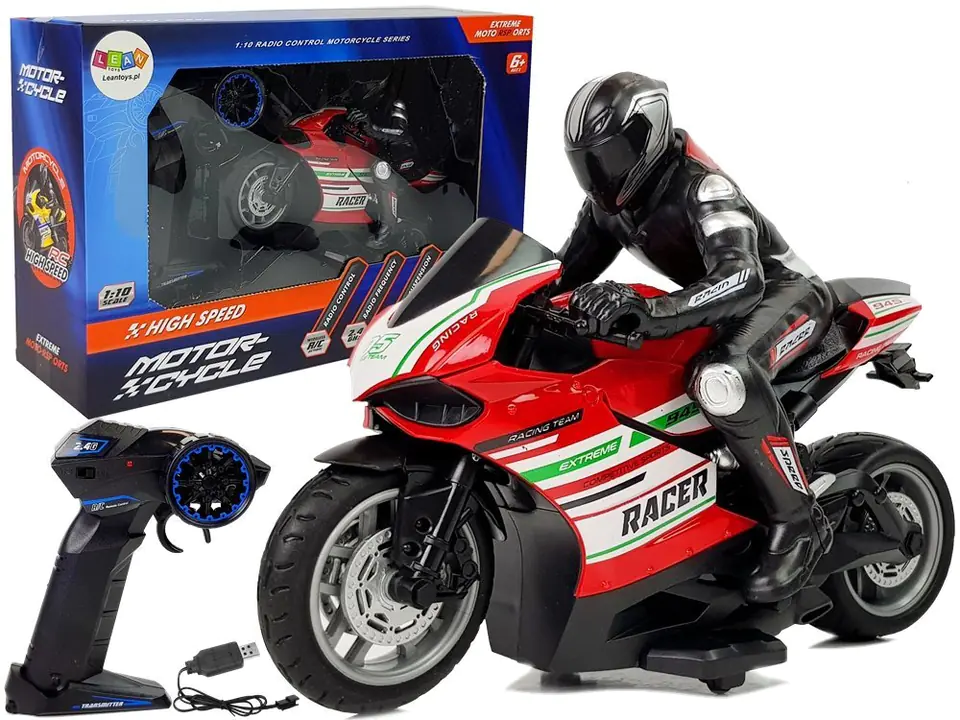 ⁨Motor Sportowy Ścigacz Zdalnie Sterowany 2.4G  Zasięg 35 m Czerwony⁩ w sklepie Wasserman.eu
