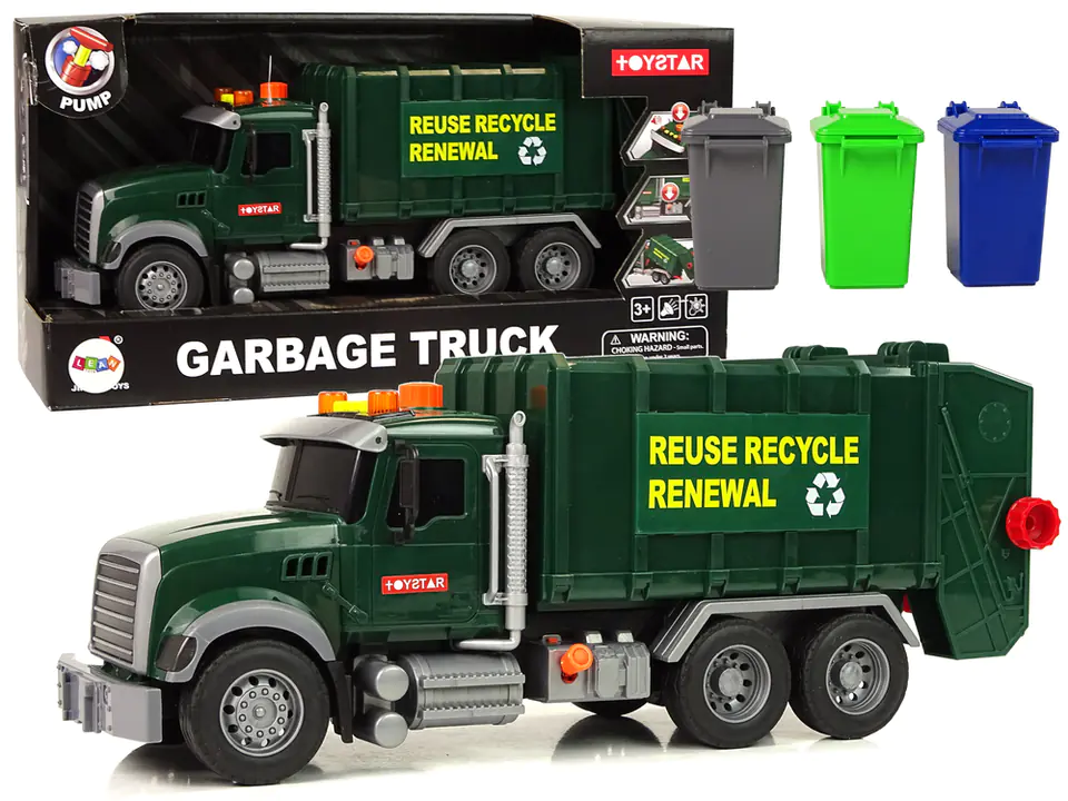 ⁨Car Garbage Truck Bins Dark Green Light Sounds⁩ at Wasserman.eu