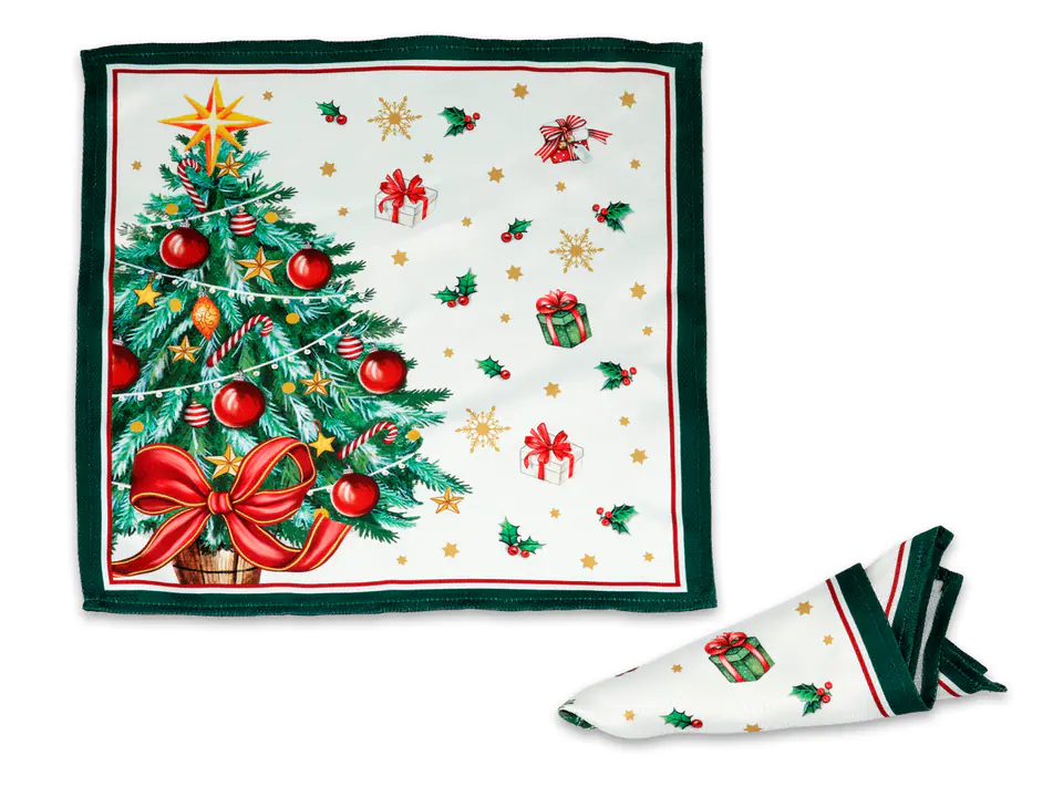 ⁨Set of 4 napkins - Christmas decoration, Christmas tree (CARMANI)⁩ at Wasserman.eu