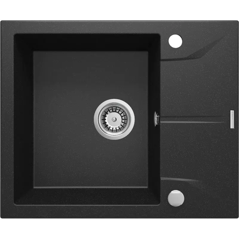 1-BOWL GRANITE SINK WITH DRAINER DEANTE GRAPHITE METALLIC ANDANTE at Wasserman.eu