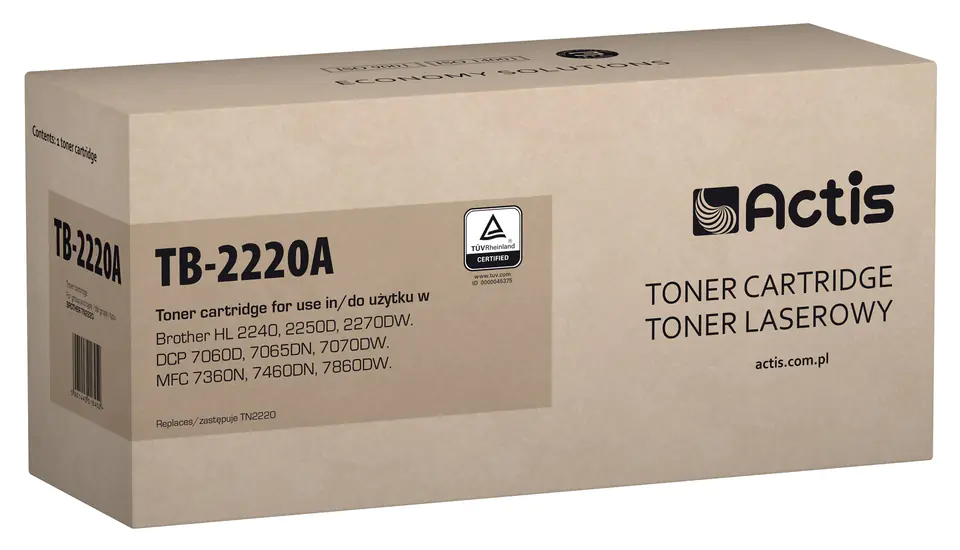 ⁨Actis TB-2220A Toner (zamiennik Brother TN-2220; Standard; 2600 stron; czarny)⁩ w sklepie Wasserman.eu