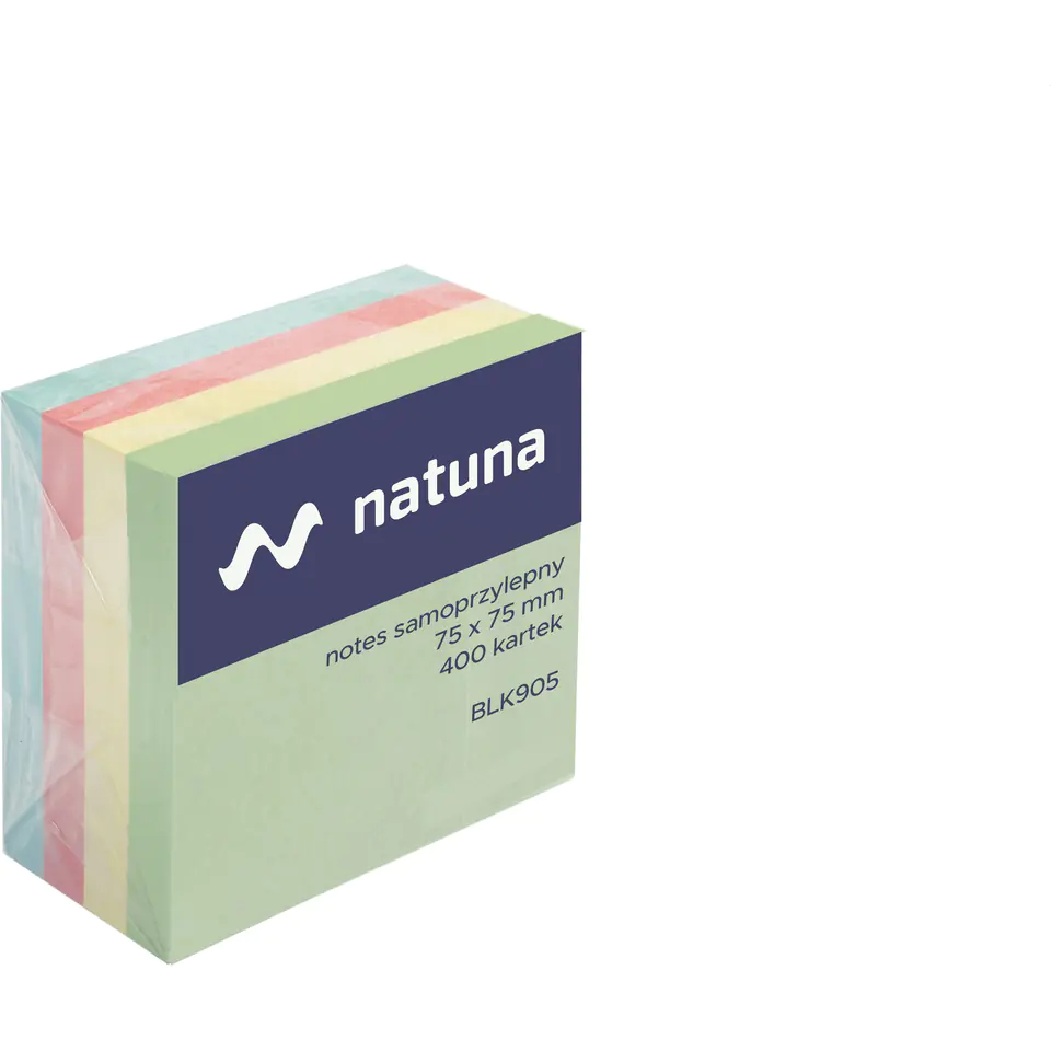 ⁨NATUNA Adhesive Block 75x75mm 400 sheets pastel (NSKP/D)⁩ at Wasserman.eu