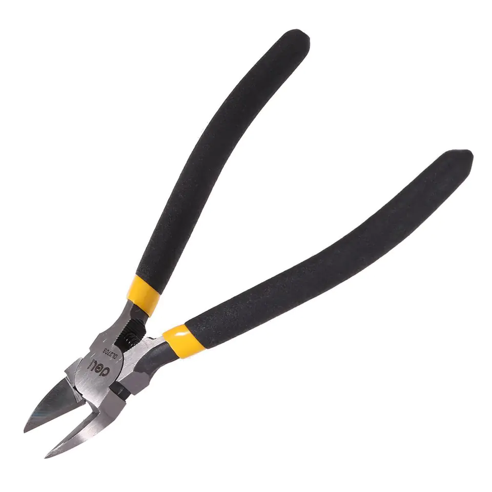 ⁨Deli Tools EDL2706, 6" side cutting pliers (black)⁩ at Wasserman.eu