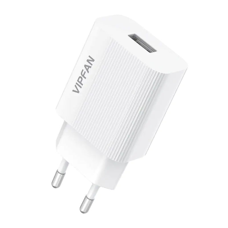 ⁨Vipfan E01 wall charger, 1x USB, 2.4A (white)⁩ at Wasserman.eu