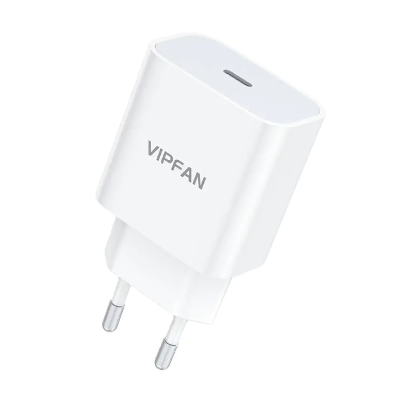 ⁨Vipfan E04 wall charger, USB-C, 20W, QC 3.0 (white)⁩ at Wasserman.eu