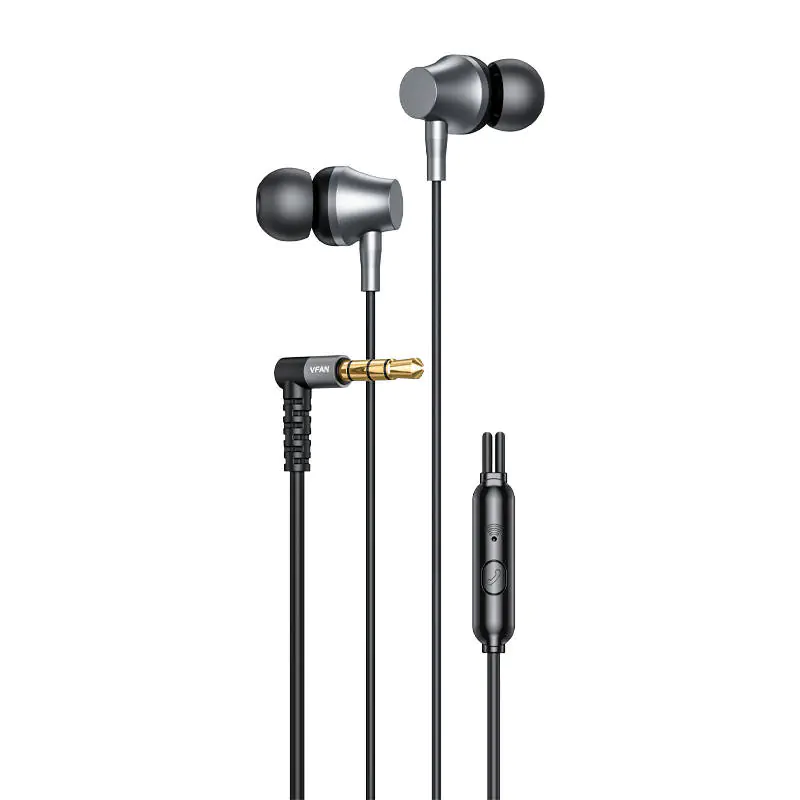 ⁨Vipfan M17 wired in-ear headphones, 3.5mm jack (black)⁩ at Wasserman.eu