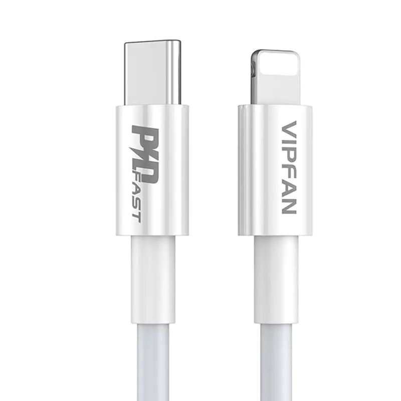 ⁨USB-C cable for Lightning Vipfan P01, 3A, PD, 1m (white)⁩ at Wasserman.eu